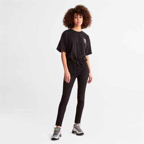 Timberland Women's Cropped T-Shirt with Drawstring Hem