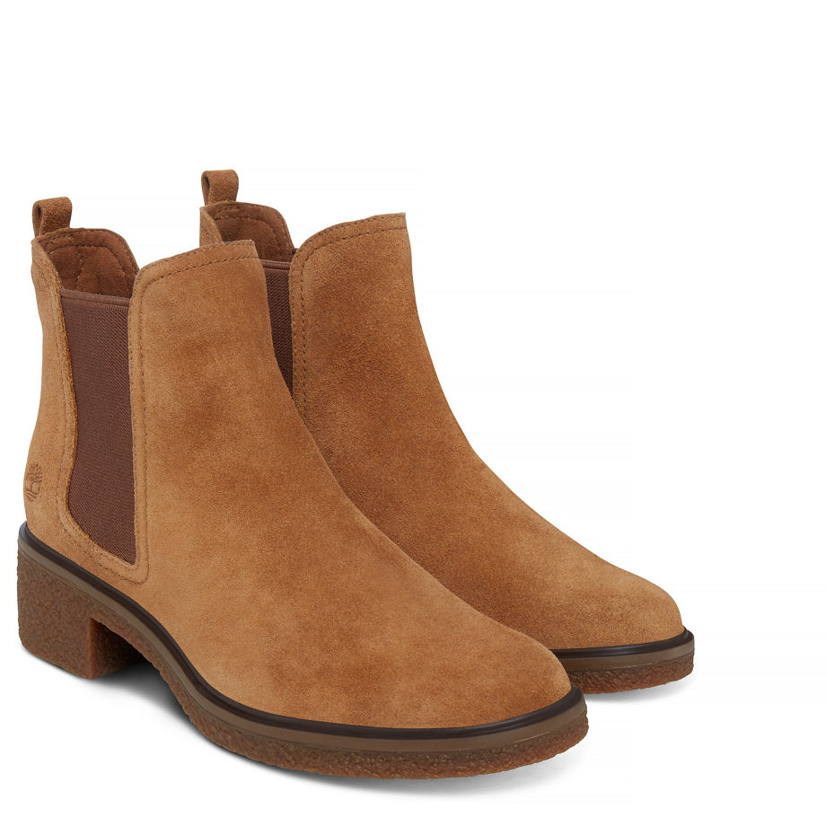 Timberland Women's Brinda Chelsea Tan Trapper Tan Suede