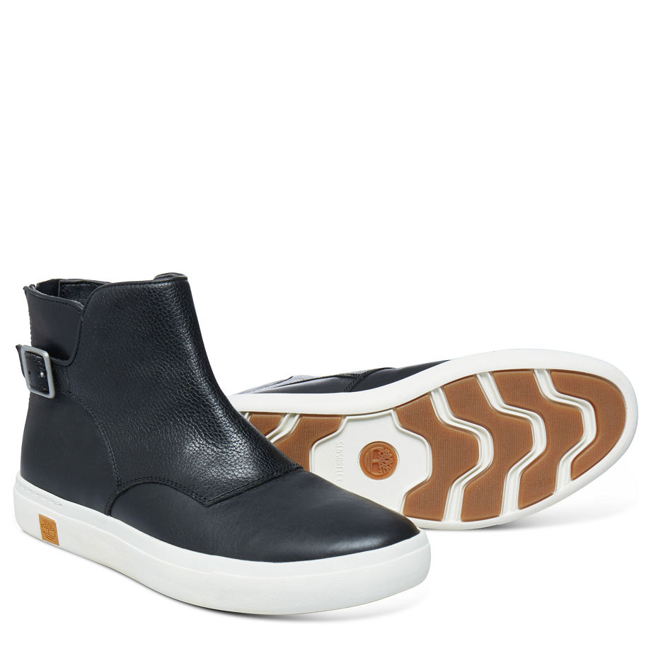 Timberland Women's Amherst Buckle Chelsea Black Jet Black Euroveg Full Grain