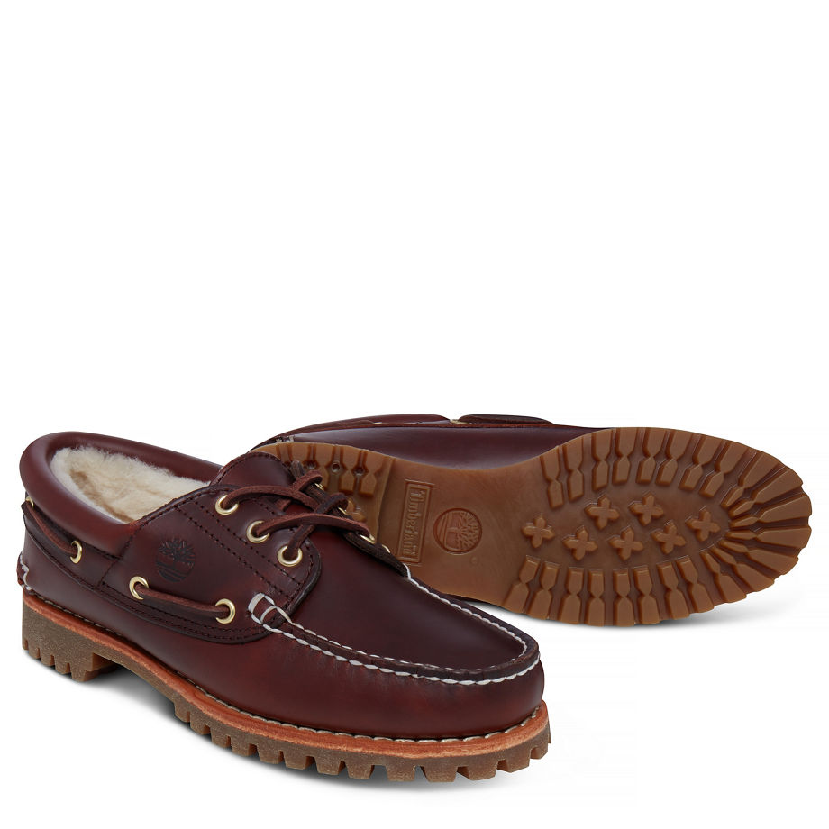 Timberland Women's Noreen Lined 3-Eye Boat Shoe Burgundy Rootbeer Bayou