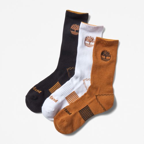 Timberland Men's 3-Pack Newmarket Village Logo Crew Socks