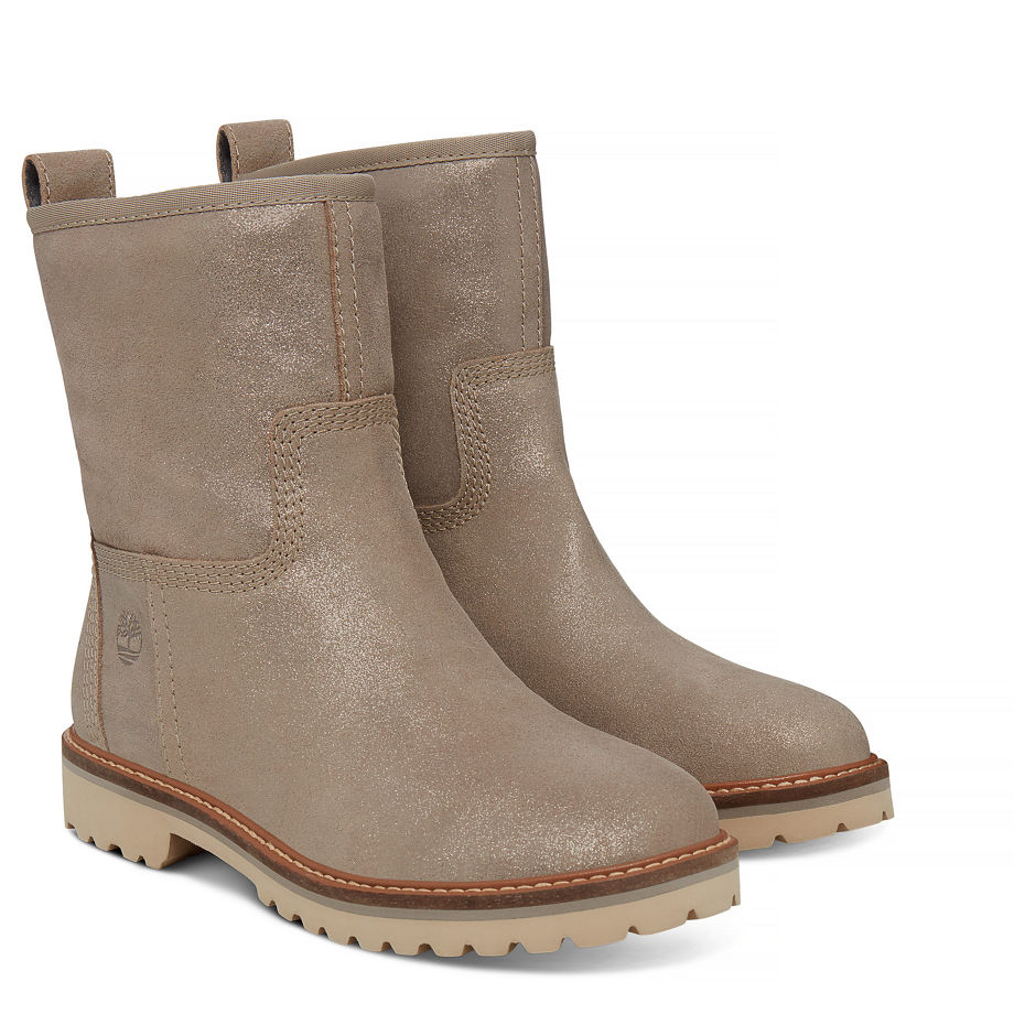 Timberland Women's Chamonix Valley Winter Boot Gold Gold Shiny Suede