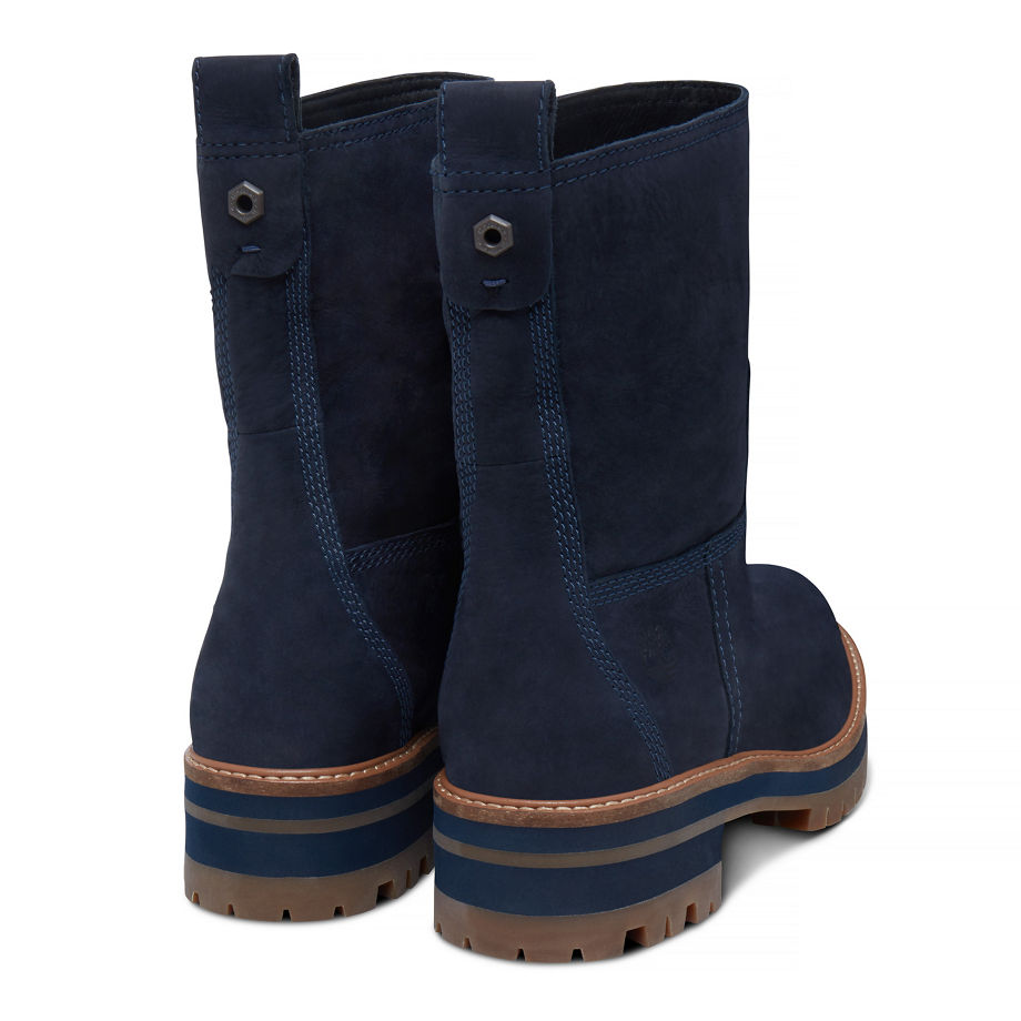 Timberland Women's Courmayeur Valley Pull-On Boot Navy Dark Blue Earthybuck