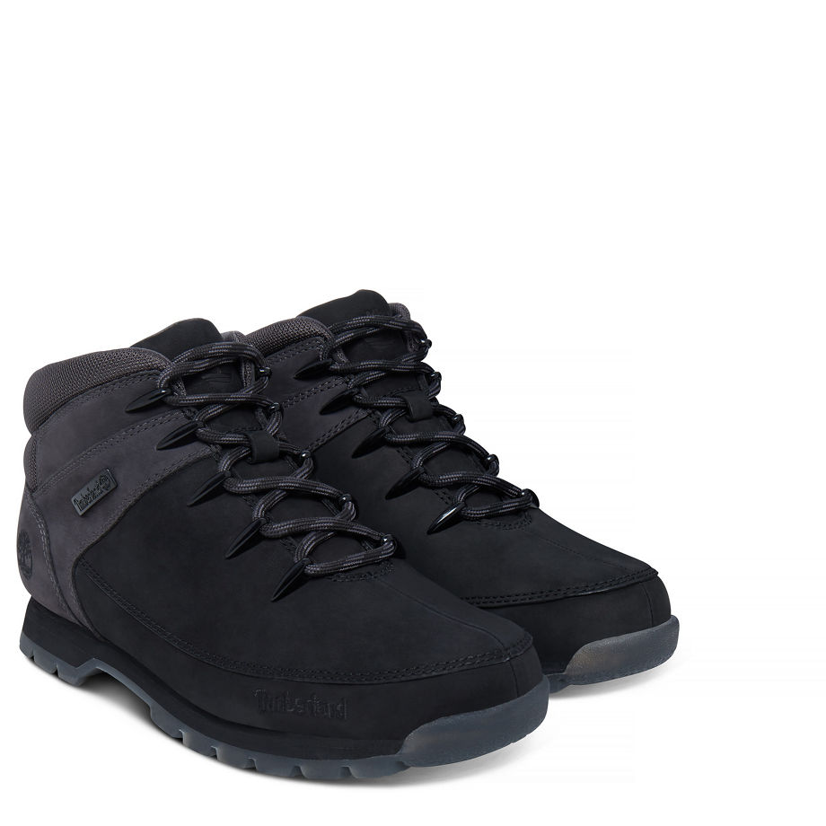 Timberland Men's Euro Sprint Hiker Boot Black Jet Black/Grey