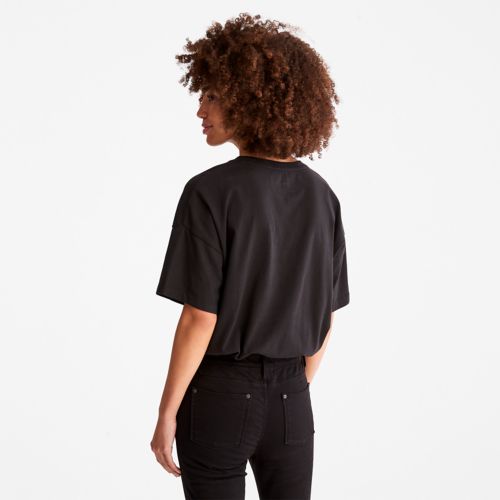 Timberland Women's Cropped T-Shirt with Drawstring Hem