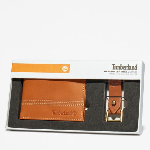 Timberland Men's Quad Wallet with Matching Fob Gift Set
