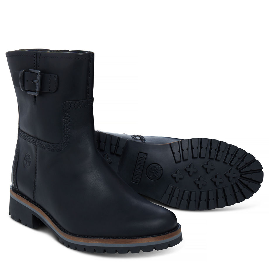 Timberland Women's Main Hill Biker Boot Black Jet Black Mincio