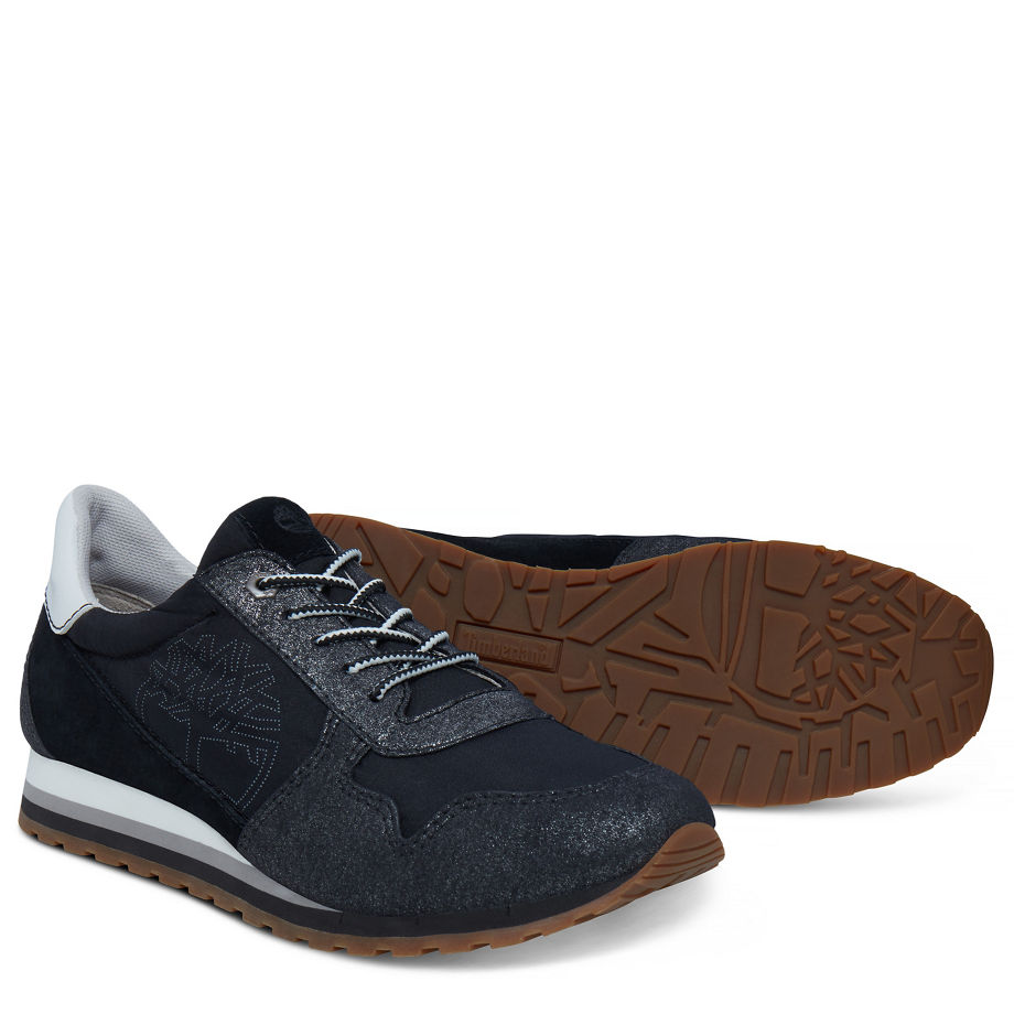 Timberland Women's Milan Flavor Trainer Black Dark Grey/Jet Black Suede (Black)