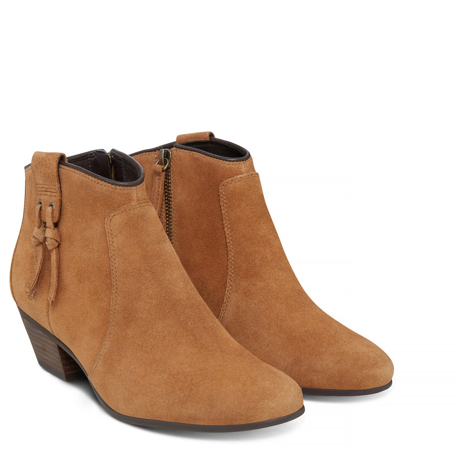 Timberland Women's Carleton Ankle Boot Tan Trapper Tan Suede