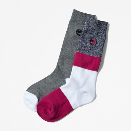 Timberland Women's 2-Pack Colorblocked Crew Socks