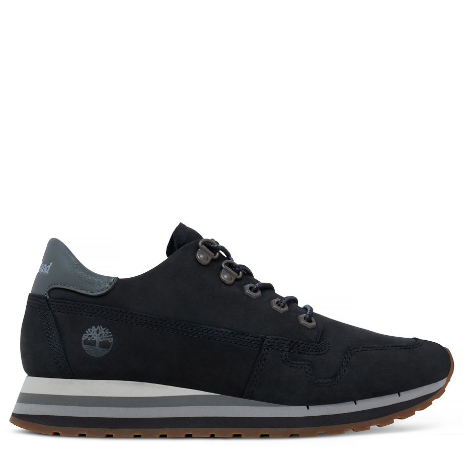 Timberland Women's Antwerp Air Leather Trainer Black Black Naturebuck