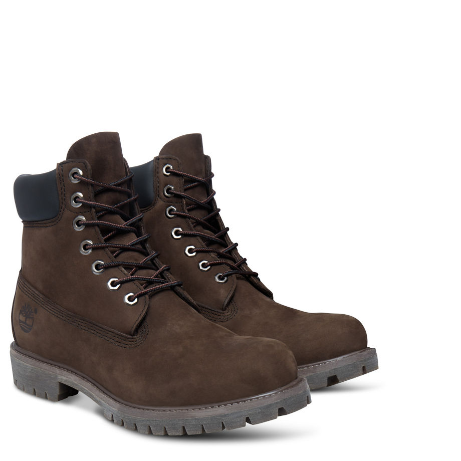 Timberland Men's Icon 6-inch Premium Boot Brown Dark Chocolate Nubuck