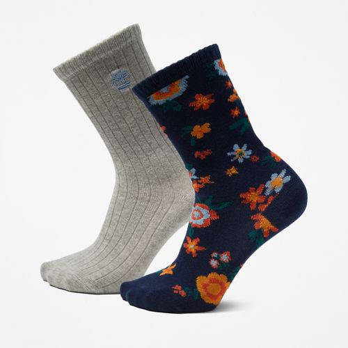 Timberland Women's 2-Pack Multi-Floral Crew Socks