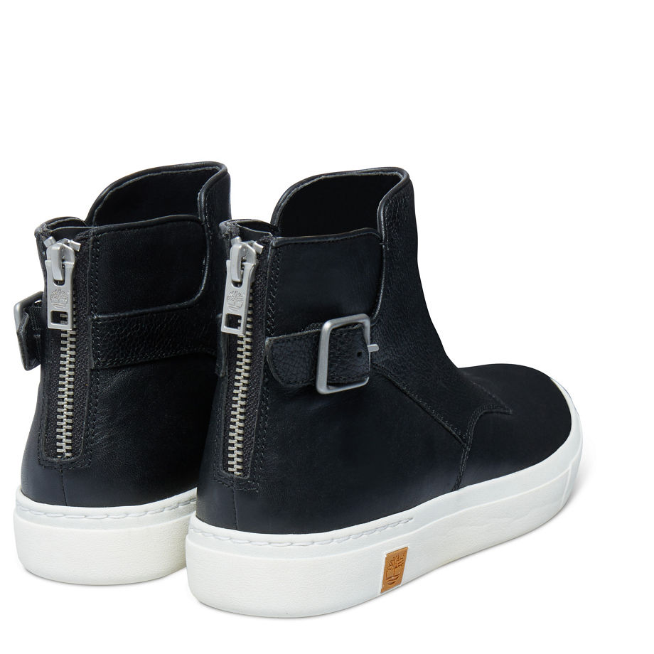 Timberland Women's Amherst Buckle Chelsea Black Jet Black Euroveg Full Grain