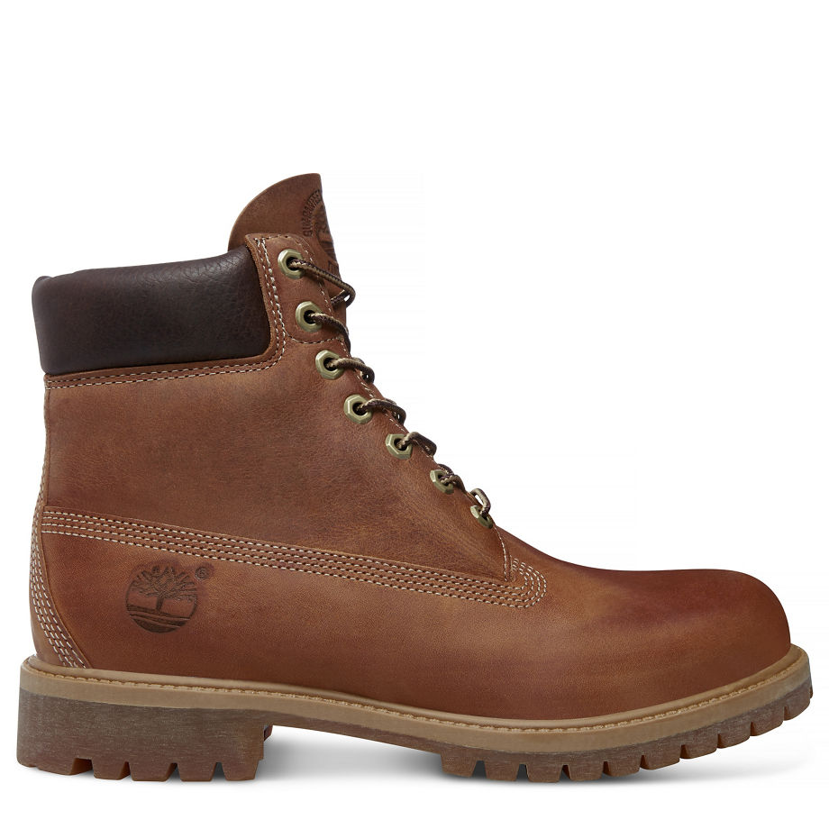 Timberland Men's Heritage Classic 6-Inch Boot Brown Burnt Orange Worn Oiled