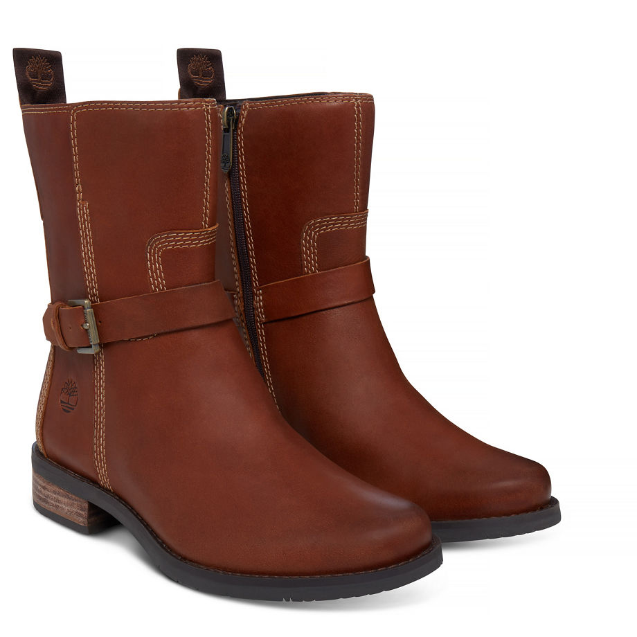 Timberland Women's Venice Park Biker Boot Brown Medium Brown Euro Vintage