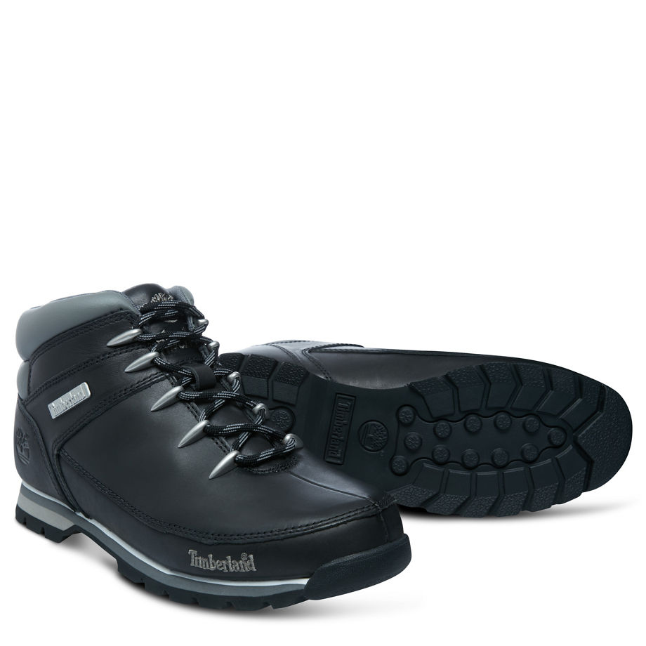 Timberland Men's Euro Sprint Hiker Black Black Smooth