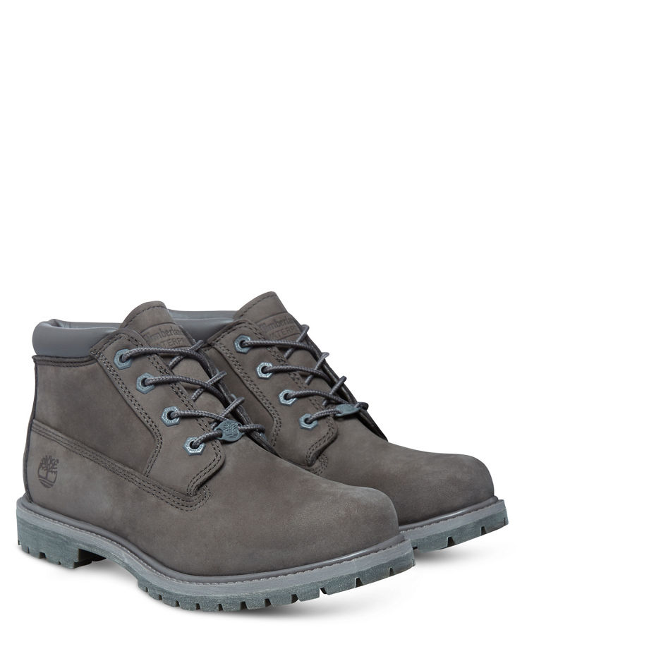 Timberland Women's Nellie Chukka Grey Dark Grey Nubuck Monochromatic With Grey Outsole