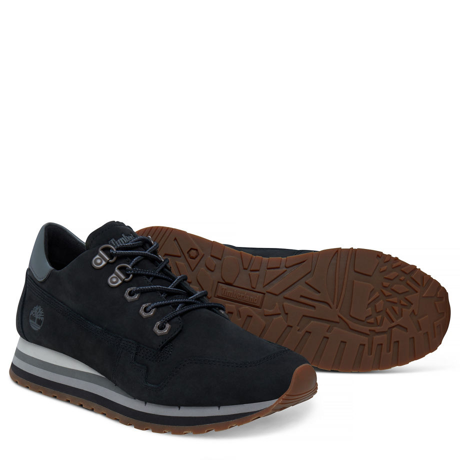 Timberland Women's Antwerp Air Leather Trainer Black Black Naturebuck
