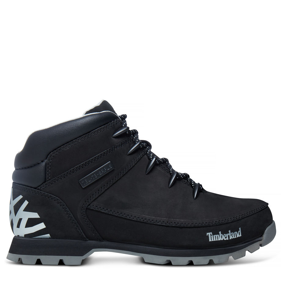 Timberland Men's Euro Sprint Hiker Mid Boot Black Black Nubuck