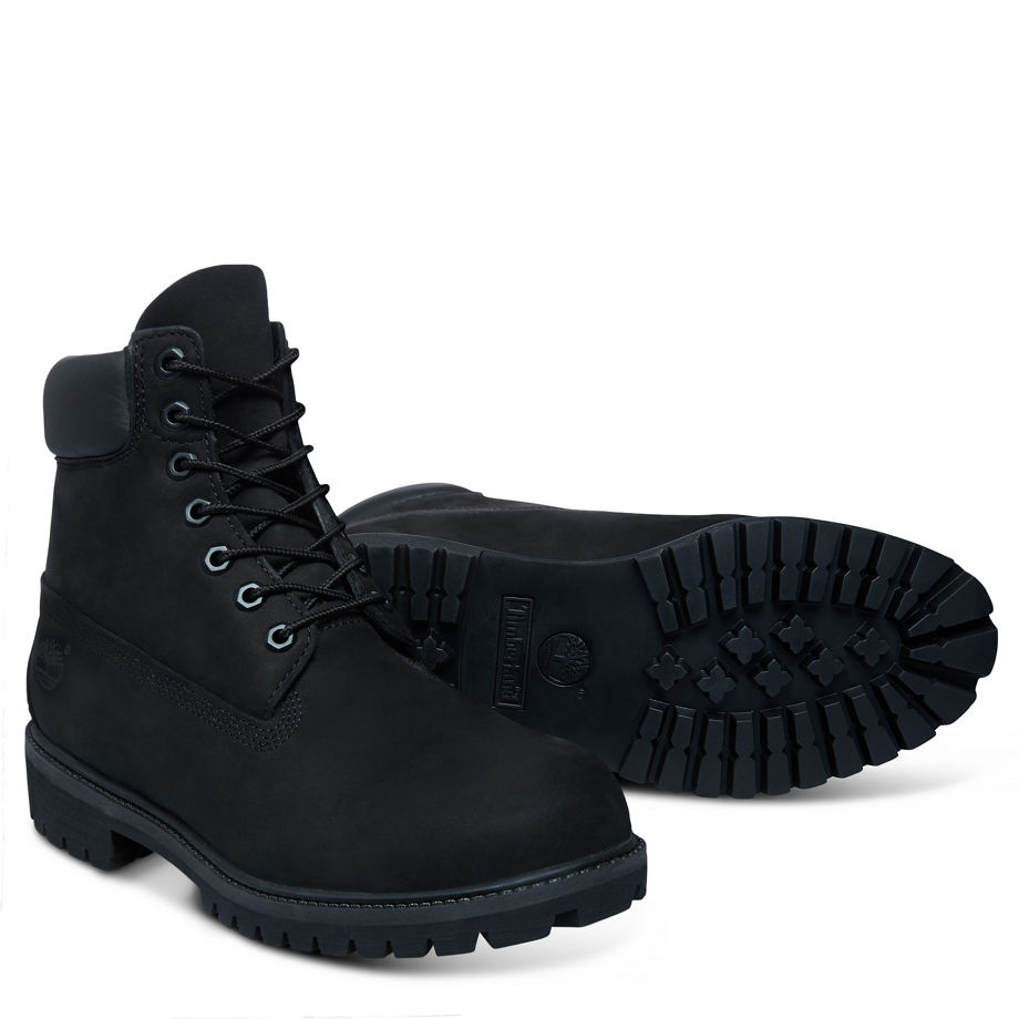 Timberland Men's Icon 6-Inch Premium Boot Black Black Nubuck
