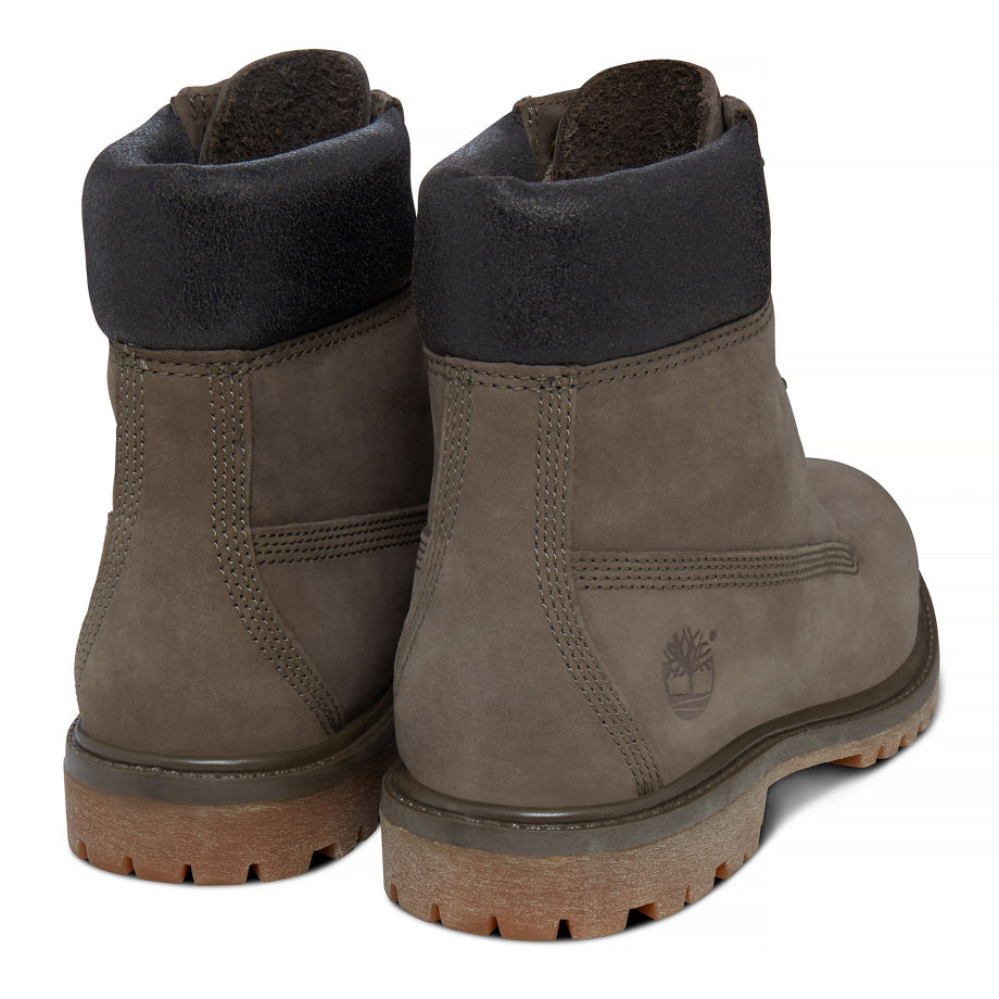 Timberland Women's 6-inch Icon Boot Brown Canteen Waterbuck W/Canteen Charred Collar