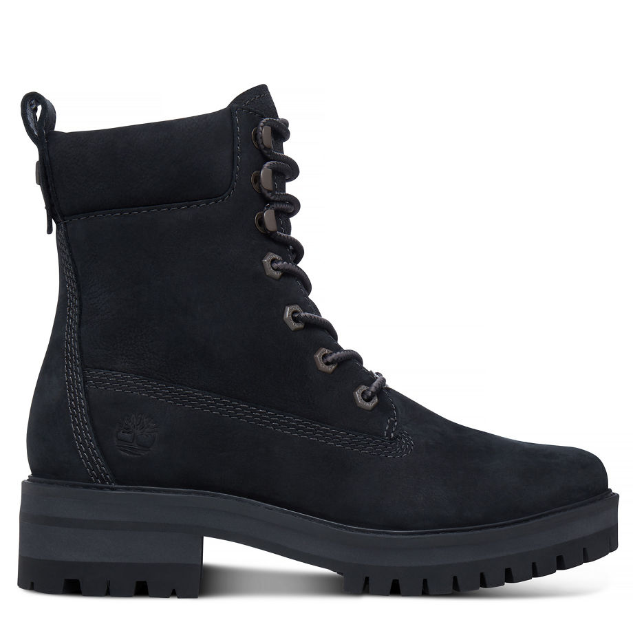 Timberland Women's Courmayeur Valley Lace-Up Boot Black Black Earthybuck W/Black Charred Suede