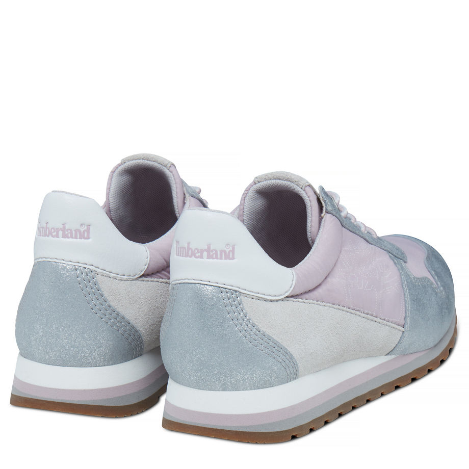 Timberland Women's Milan Flavor Trainer Silver/Violet Silver Windchime (Violet Ice)