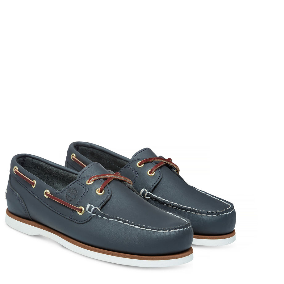 Timberland Women's Classic 2 Eye Boat Shoe Navy Navy Smooth