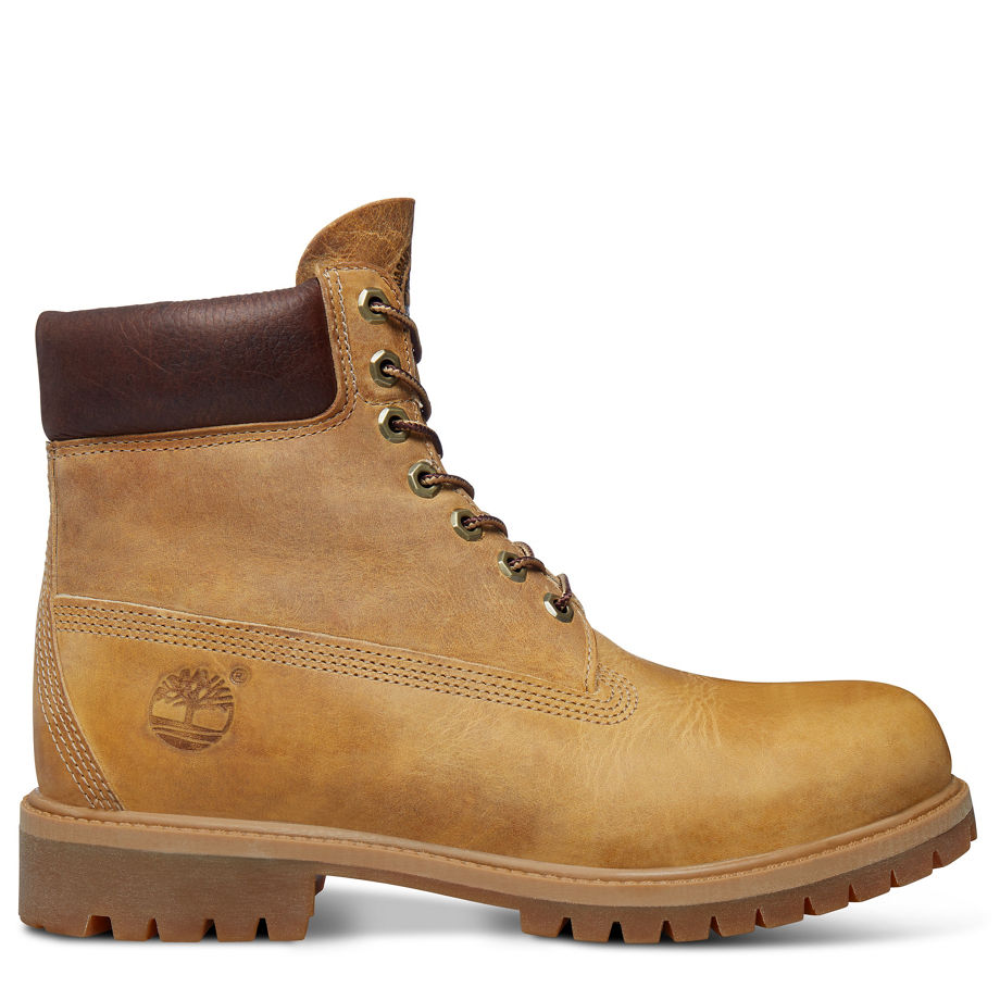 Timberland Men's Heritage Classic 6-Inch Boot Yellow Wheat Burnished Full Grain