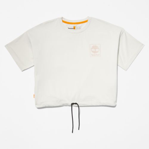 Timberland Women's Cropped T-Shirt with Drawstring Hem