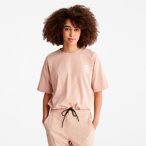 Timberland Women's Cropped T-Shirt with Drawstring Hem