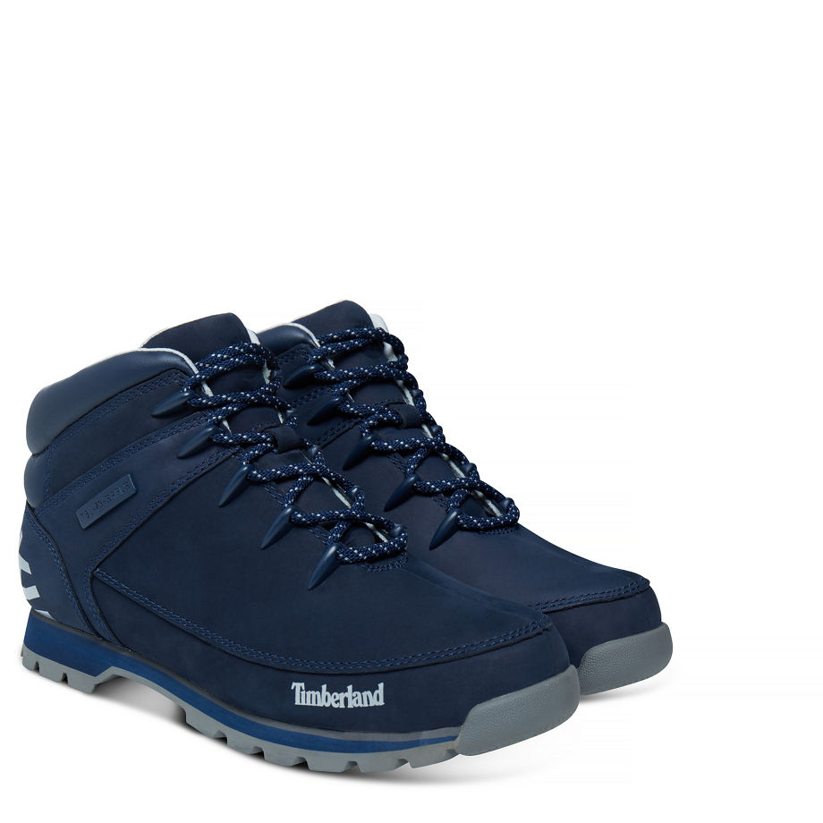 Timberland Men's Euro Sprint Hiker Mid Boot Navy Black Iris Nubuck