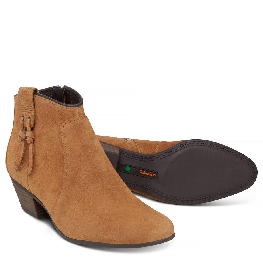 Timberland Women's Carleton Ankle Boot Tan Trapper Tan Suede