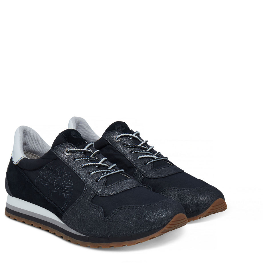 Timberland Women's Milan Flavor Trainer Black Dark Grey/Jet Black Suede (Black)