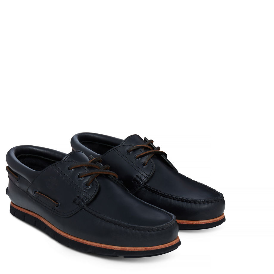 Timberland Men's Tidelands 3-Eye Boat Shoe Black Black Brando