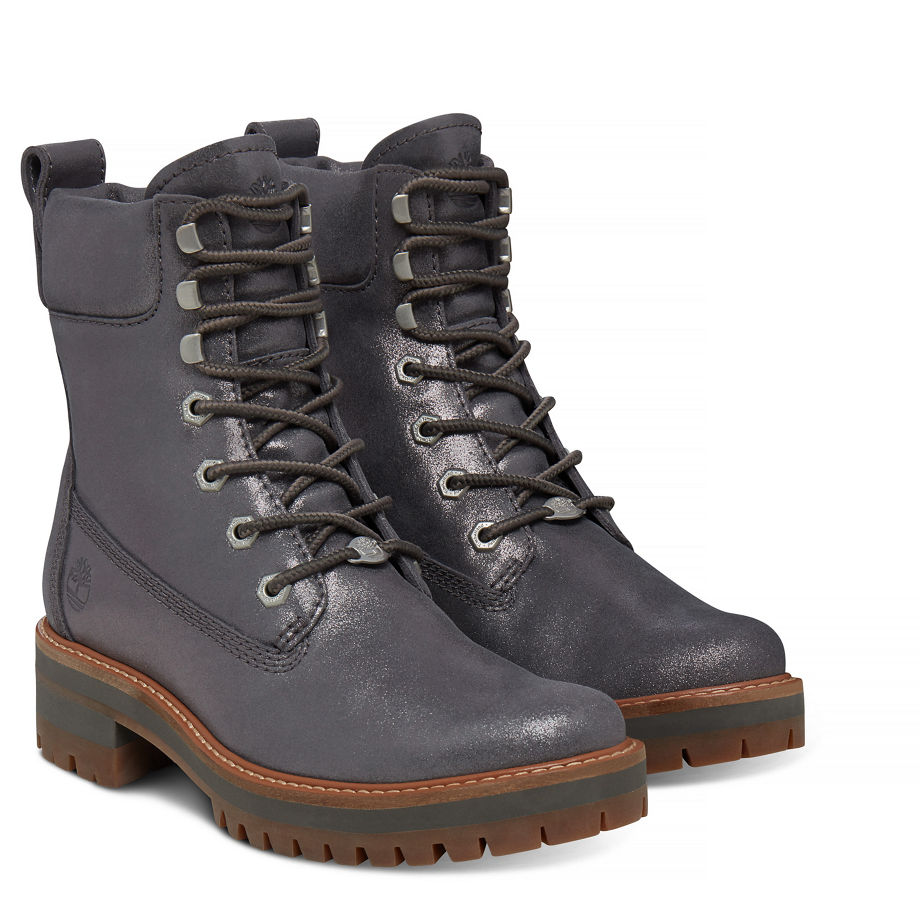 Timberland Women's Courmayeur Valley Lace-Up Boot Silver Dark Grey