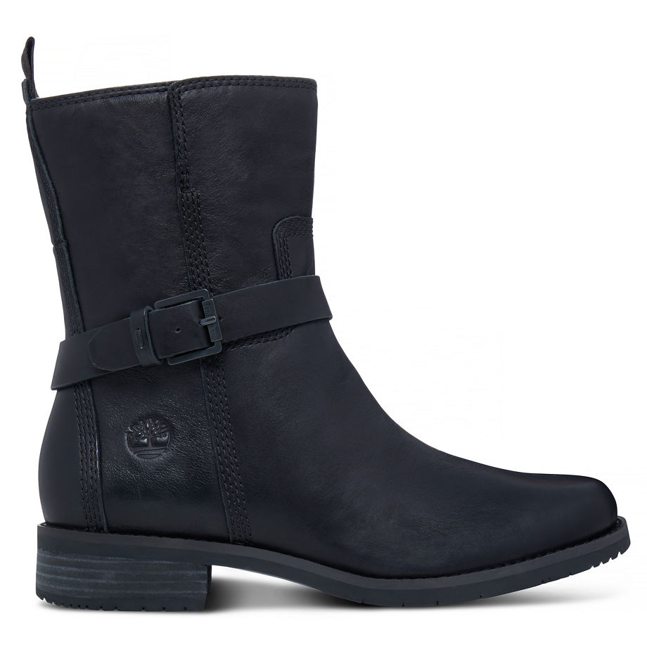Timberland Women's Venice Park Biker Boot Black Jet Black Euro Vintage