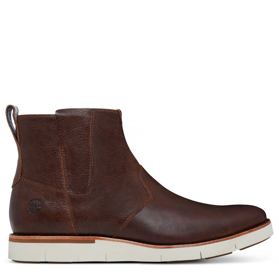 Timberland Men's Preston Hills Chelsea Vintage Brown Light Potting Soil Dusk