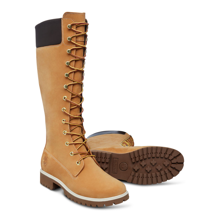 Timberland Women's Premium 14-Inch Boot Yellow Wheat Nubuck