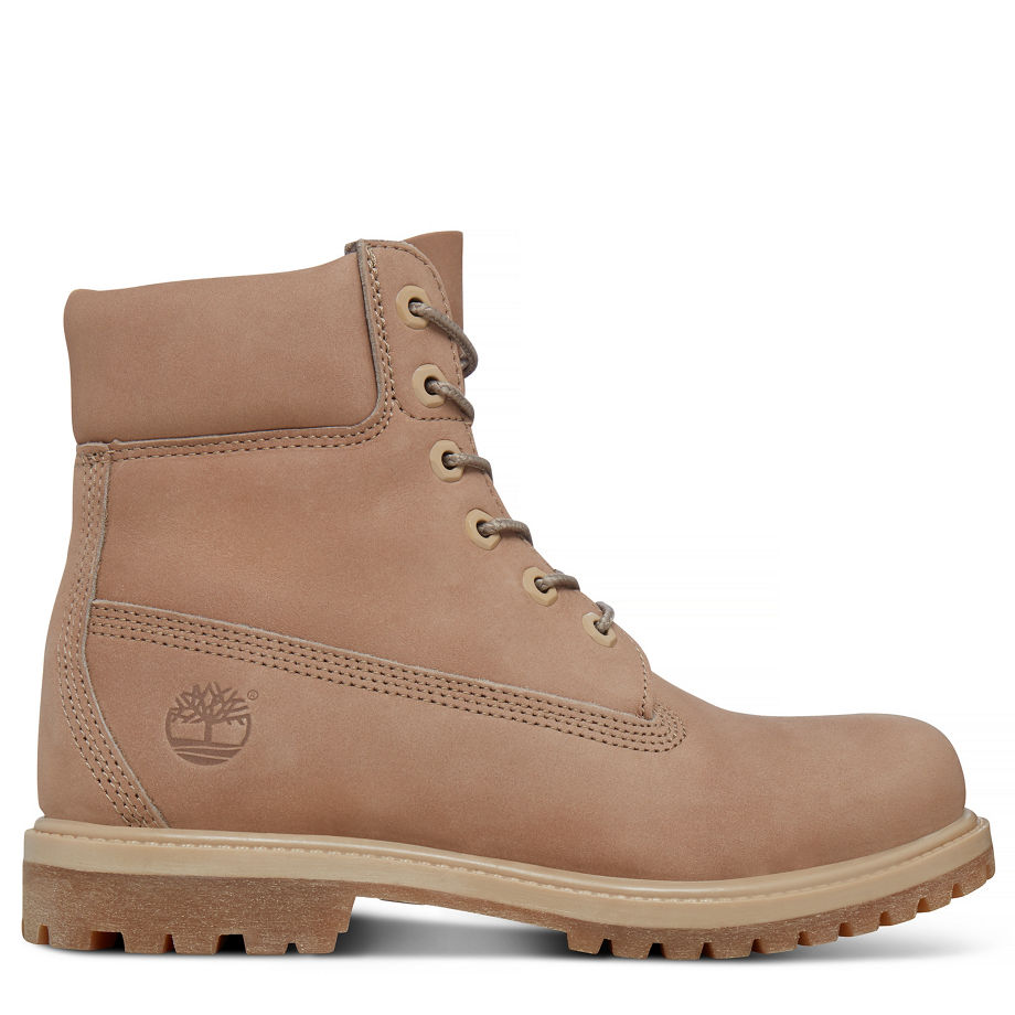 Timberland Women's 6-inch Icon Boot Natural Bone Waterbuck Monochromatic