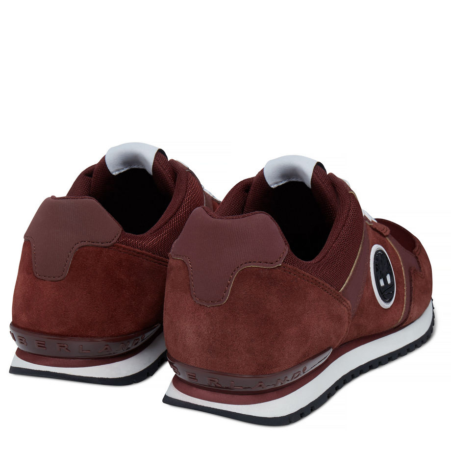 Timberland Men's Retro Runner Trainer Dusky Red Brandy Hammer Suede