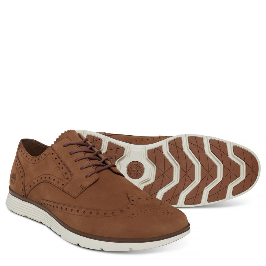 Timberland Men's Franklin Park Wingtip Oxford Tan Dark Rubber Waterbuck