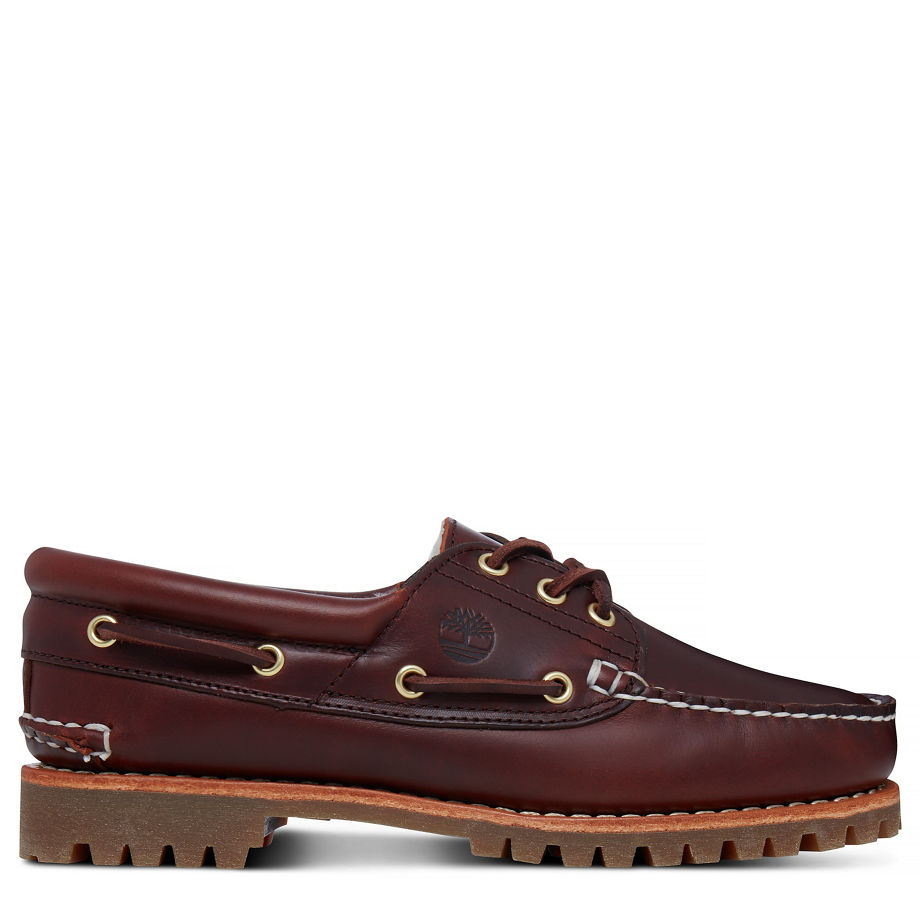 Timberland Women's Noreen Lined 3-Eye Boat Shoe Burgundy Rootbeer Bayou