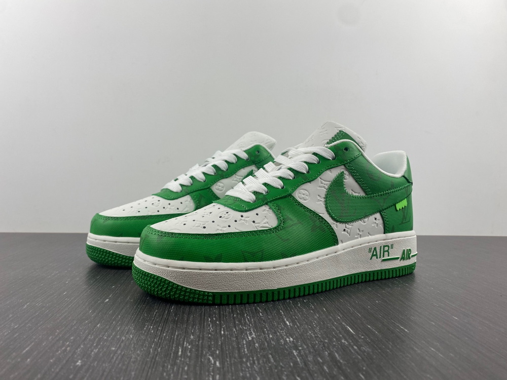 Louis Vuitton Nike Air Force 1 Low By Virgil Abloh White Green US 14=48