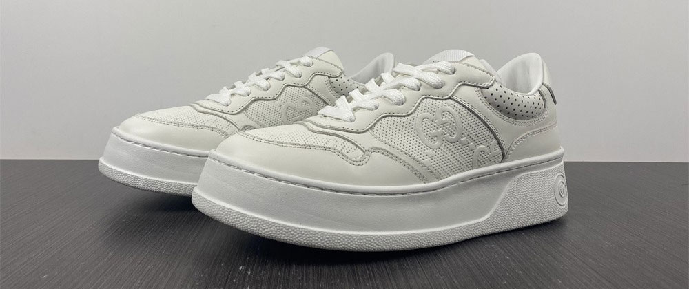 Gucci Jive Monogrammed Canvas and Leather Sneakers White