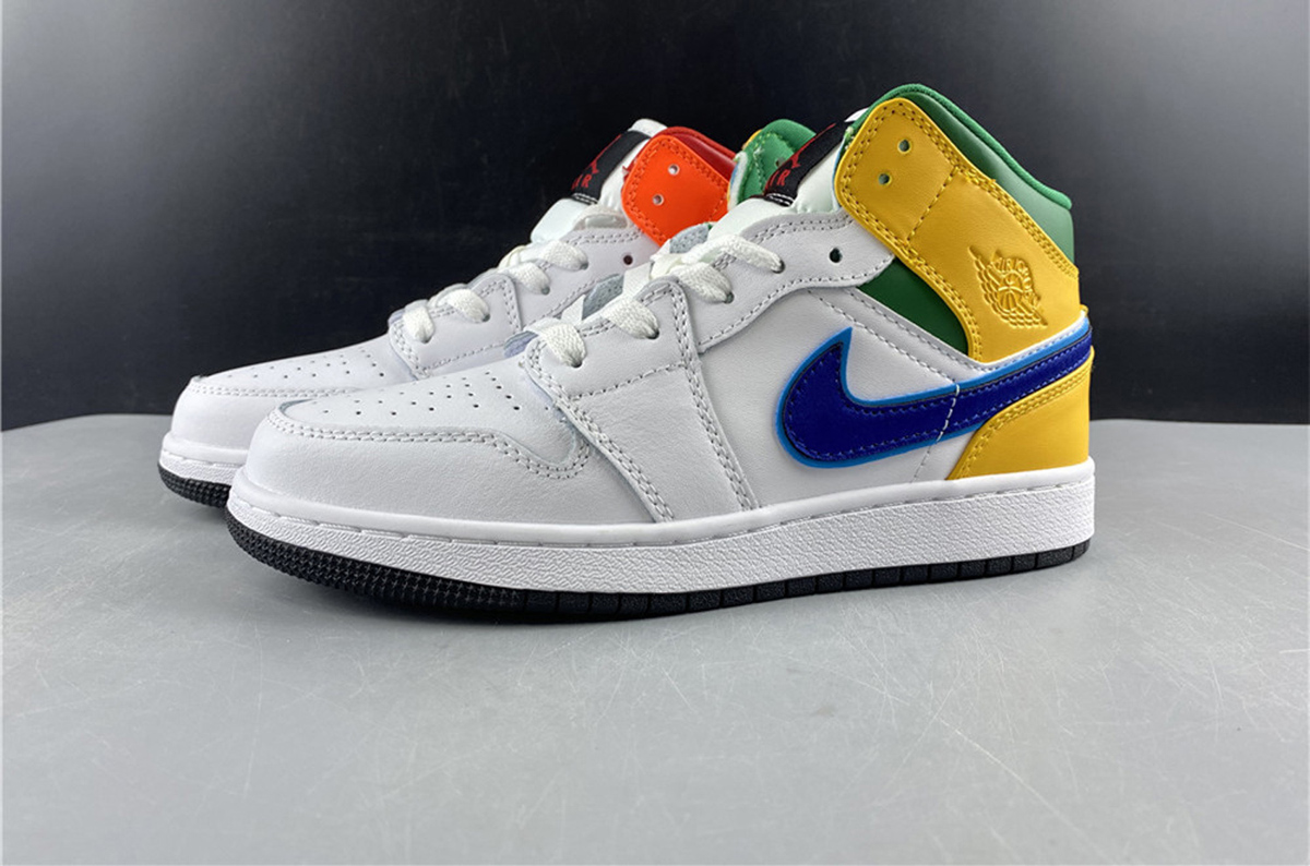 Air Jordan 1 Mid GS”White Court Purple Spirit Teal