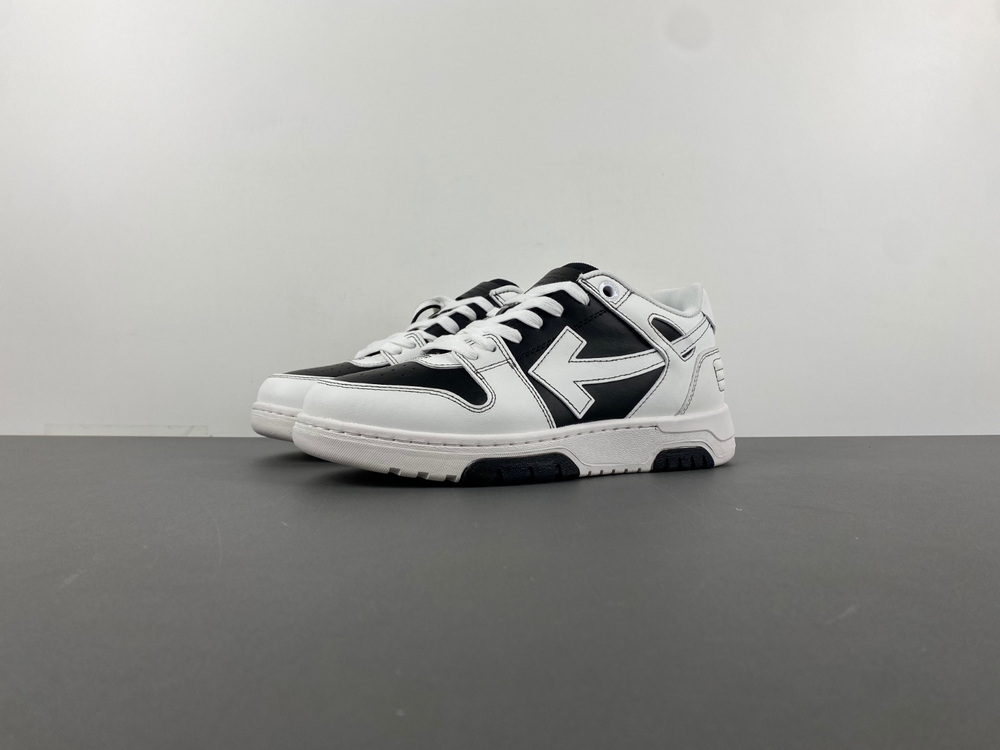 OFF-WHITE Out Of Office OOO Low Tops Black White