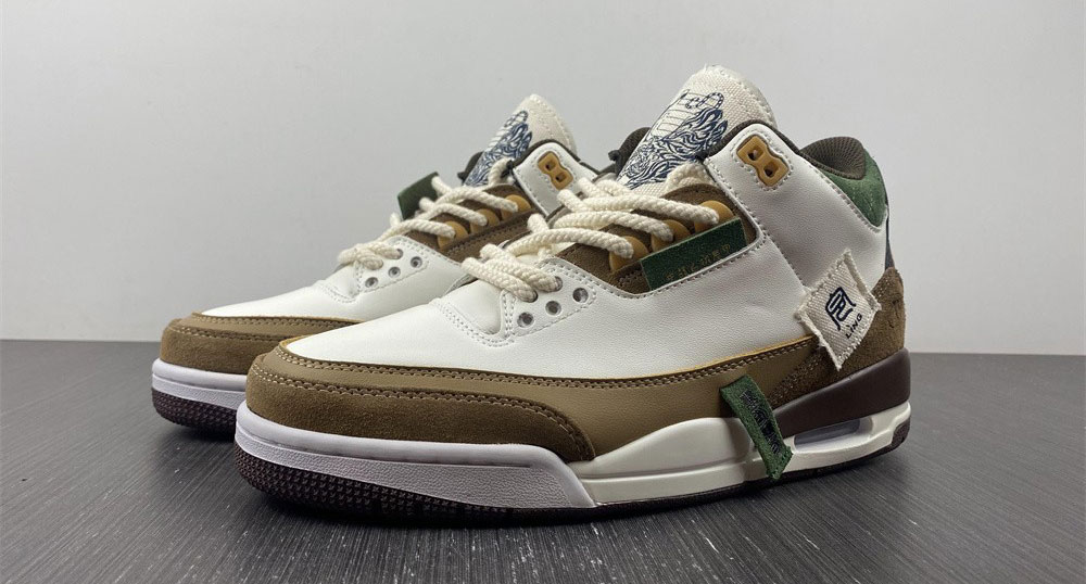 Air Jordan 3 Retro SE White Dark Brown Green