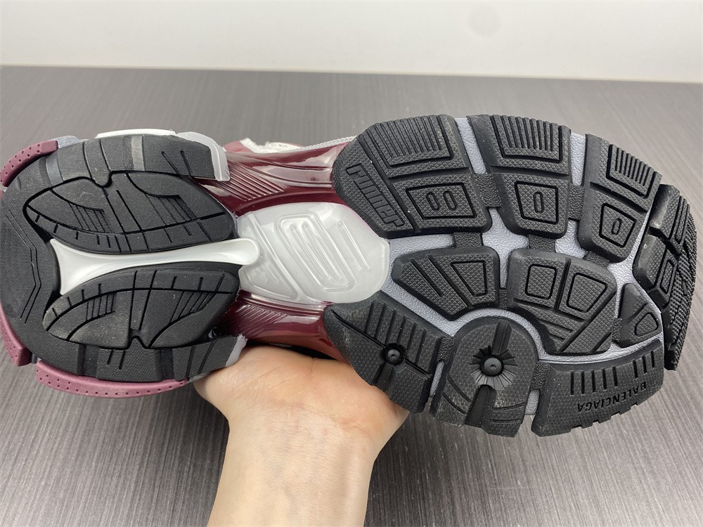 Balenciaga Gray & Burgundy Runner Sneakers